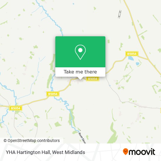 YHA Hartington Hall map