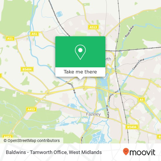 Baldwins - Tamworth Office map