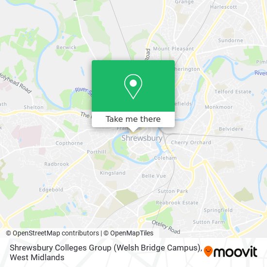 Shrewsbury Colleges Group (Welsh Bridge Campus) map