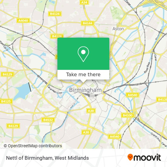 Nettl of Birmingham map