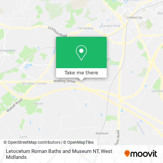 Letocetum Roman Baths and Museum NT map