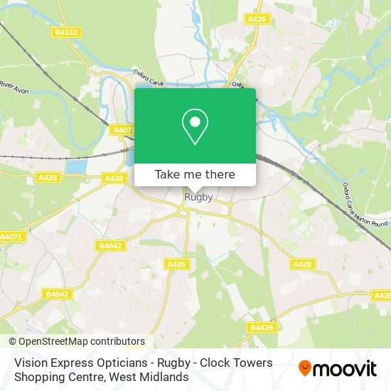 Vision Express Opticians - Rugby - Clock Towers Shopping Centre map