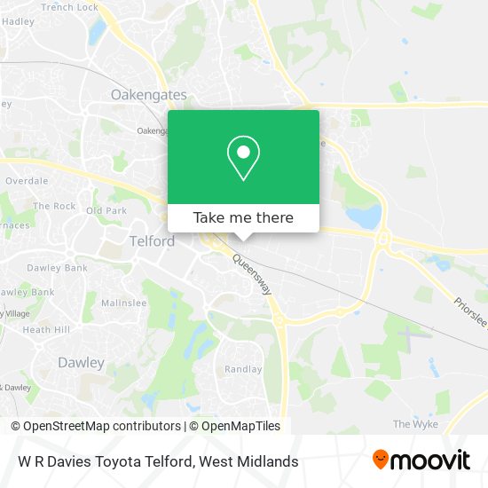 W R Davies Toyota Telford map