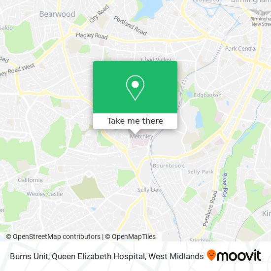 Burns Unit, Queen Elizabeth Hospital map