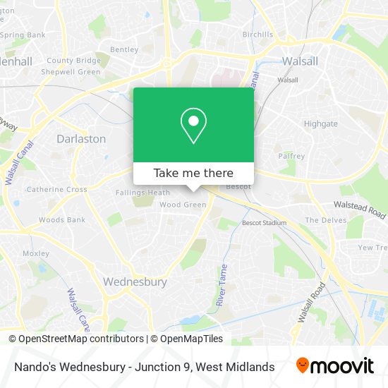 Nando's Wednesbury - Junction 9 map