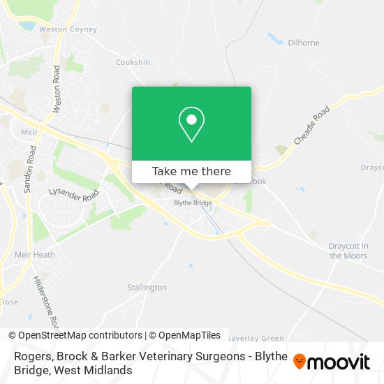 Rogers, Brock & Barker Veterinary Surgeons - Blythe Bridge map