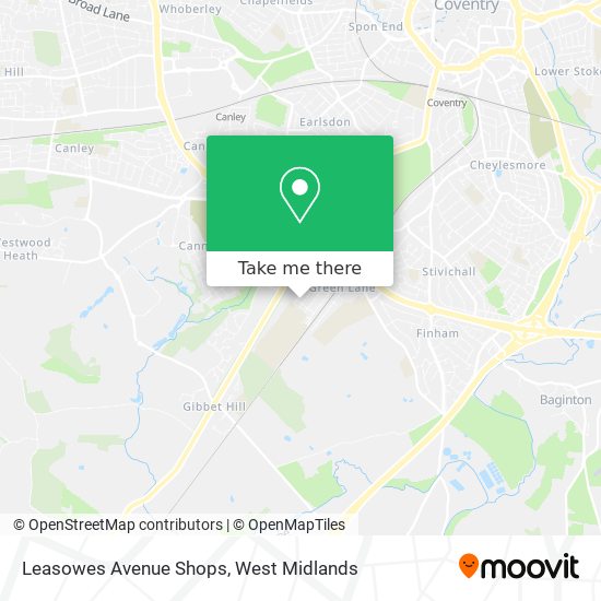 Leasowes Avenue Shops map