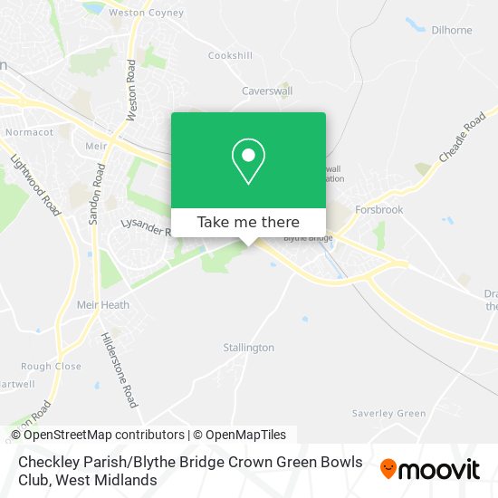 Checkley Parish / Blythe Bridge Crown Green Bowls Club map