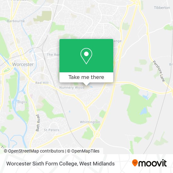Worcester Sixth Form College map