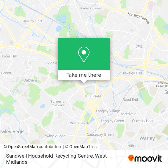 Sandwell Household Recycling Centre map