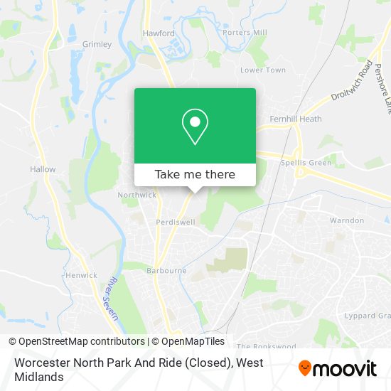 Worcester North Park And Ride (Closed) map