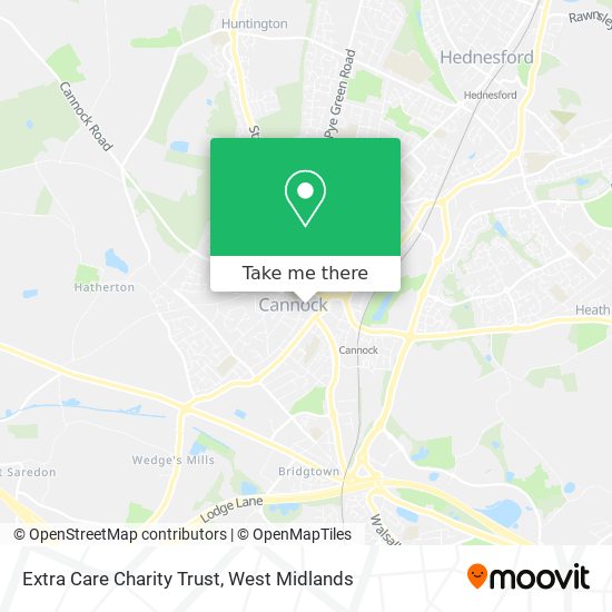 Extra Care Charity Trust map