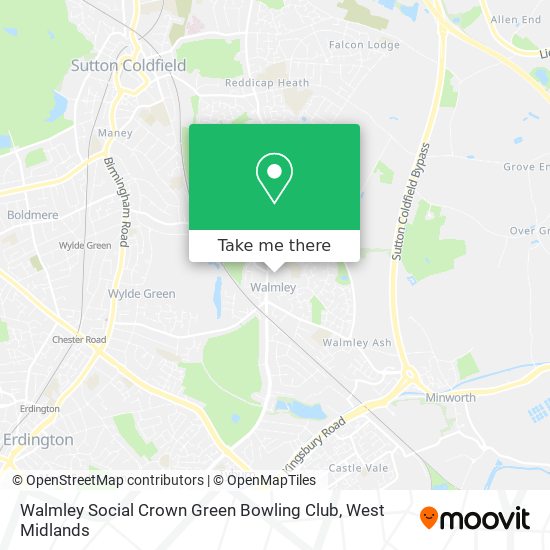 Walmley Social Crown Green Bowling Club map