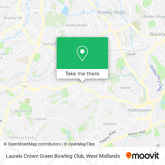 Laurels Crown Green Bowling Club map