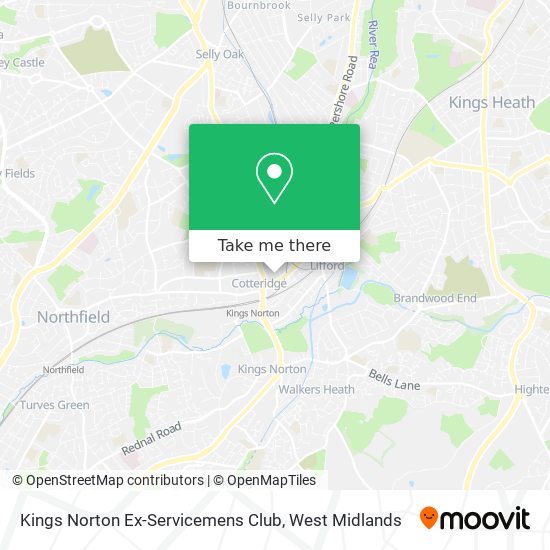 Kings Norton Ex-Servicemens Club map