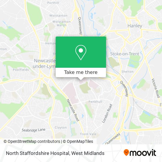 North Staffordshire Hospital map
