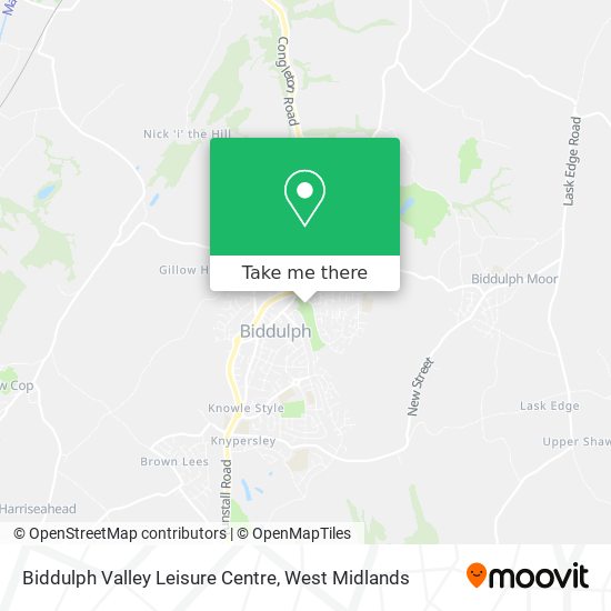 Biddulph Valley Leisure Centre map