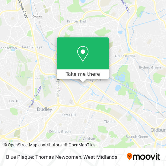 Blue Plaque: Thomas Newcomen map