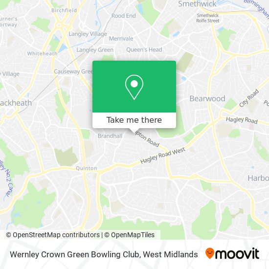 Wernley Crown Green Bowling Club map