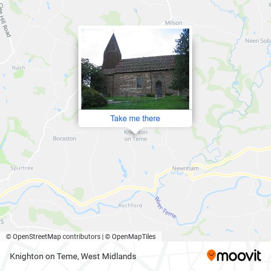 Knighton on Teme map