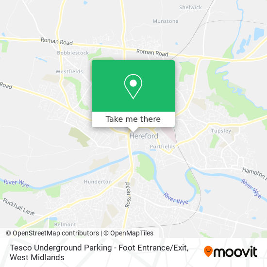 Tesco Underground Parking - Foot Entrance / Exit map