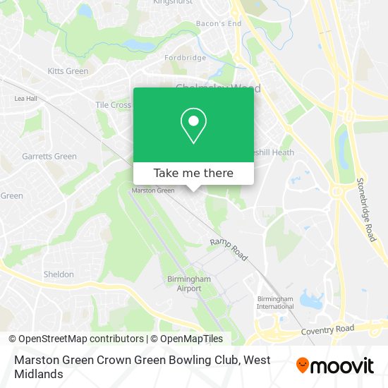 Marston Green Crown Green Bowling Club map