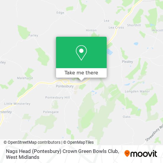 Nags Head (Pontesbury) Crown Green Bowls Club map