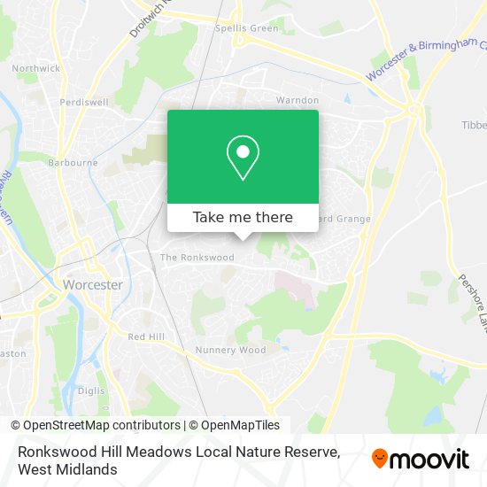 Ronkswood Hill Meadows Local Nature Reserve map