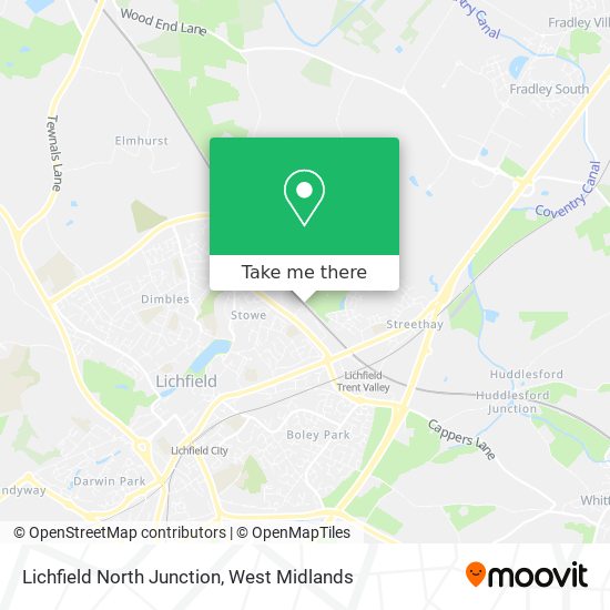 Lichfield North Junction map