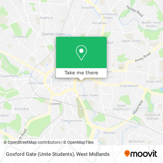 Gosford Gate (Unite Students) map
