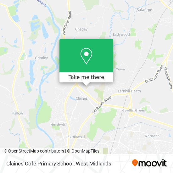 Claines Cofe Primary School map