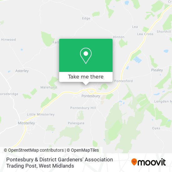 Pontesbury & District Gardeners' Association Trading Post map