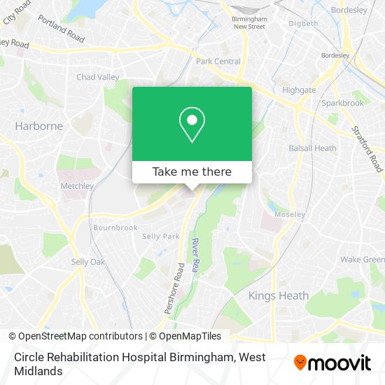 Circle Rehabilitation Hospital Birmingham map