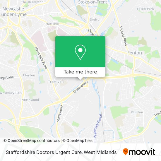 Staffordshire Doctors Urgent Care map