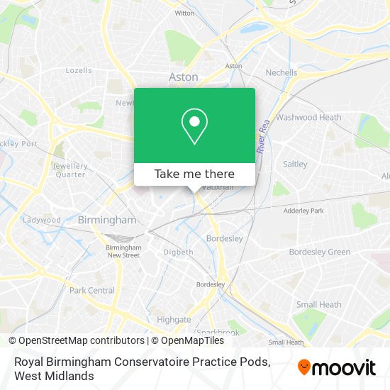 Royal Birmingham Conservatoire Practice Pods map
