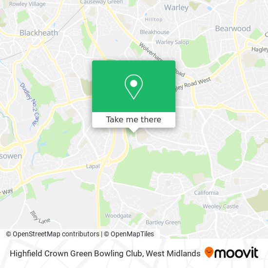Highfield Crown Green Bowling Club map
