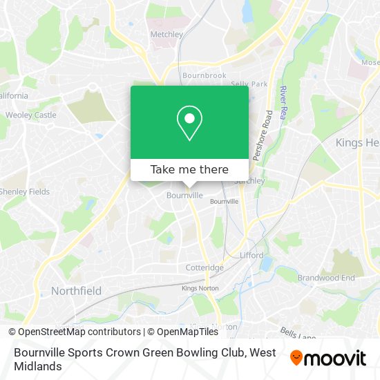 Bournville Sports Crown Green Bowling Club map