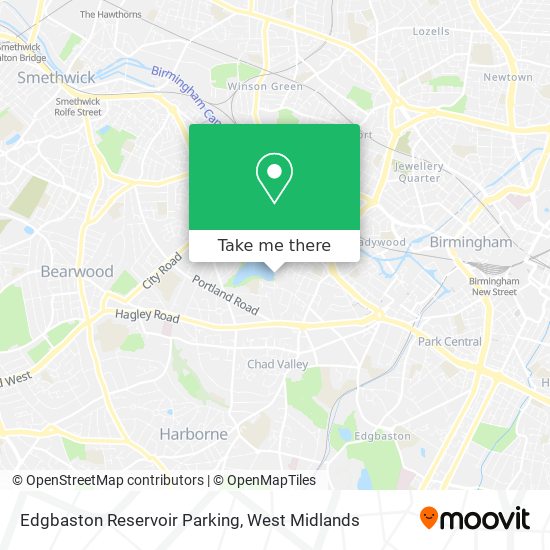 Edgbaston Reservoir Parking map