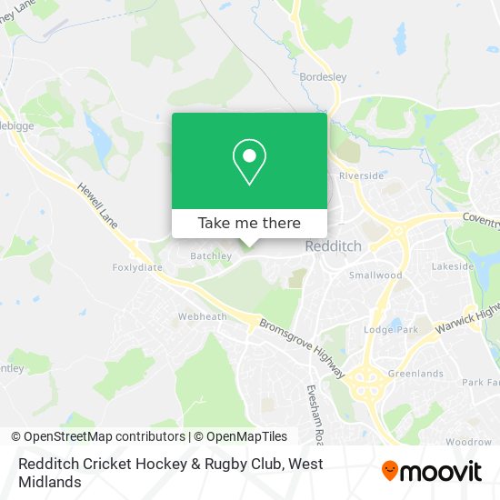 Redditch Cricket Hockey & Rugby Club map