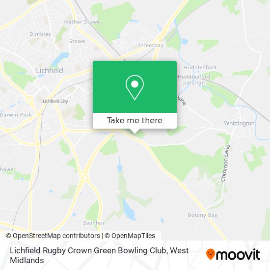 Lichfield Rugby Crown Green Bowling Club map