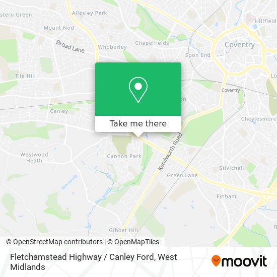 Fletchamstead Highway / Canley Ford map