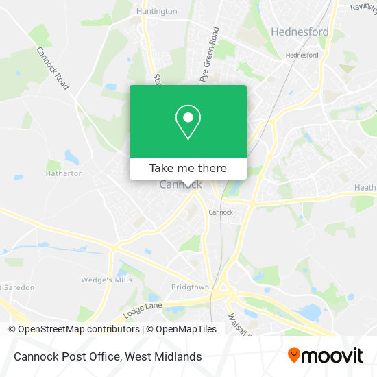 Cannock Post Office map