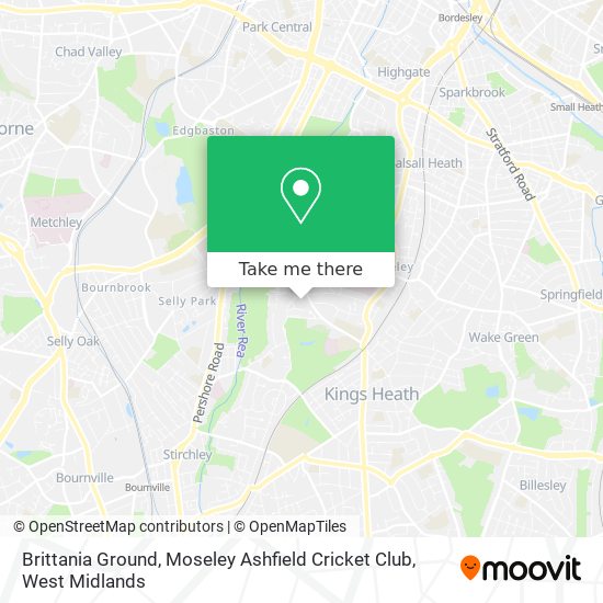 Brittania Ground, Moseley Ashfield Cricket Club map