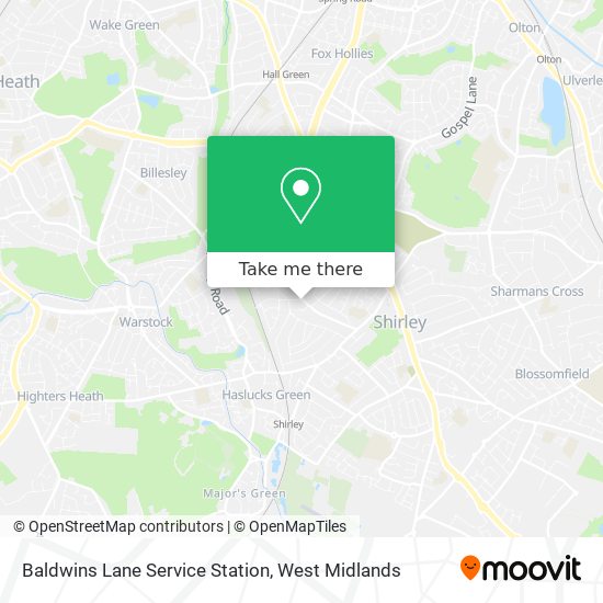 Baldwins Lane Service Station map