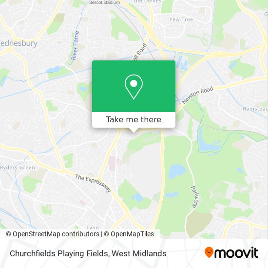 Churchfields Playing Fields map
