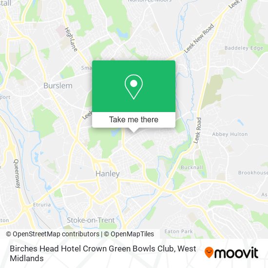 Birches Head Hotel Crown Green Bowls Club map