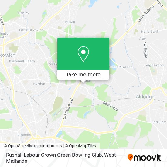 Rushall Labour Crown Green Bowling Club map