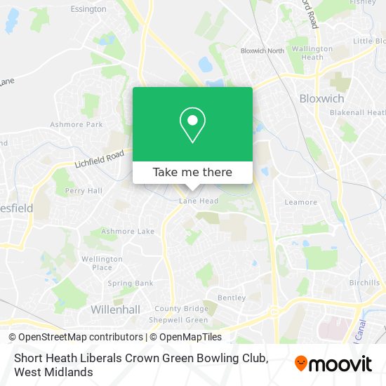Short Heath Liberals Crown Green Bowling Club map