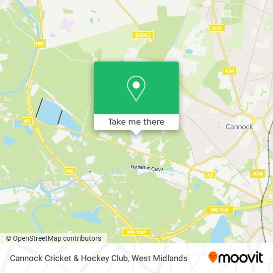 Cannock Cricket & Hockey Club map