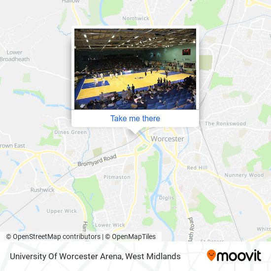 University Of Worcester Arena map